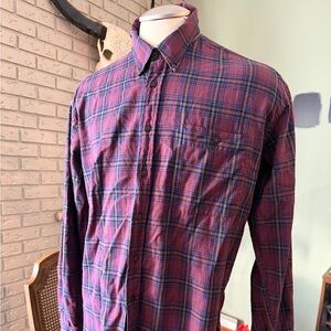 Vintage J.P. Tilford Plaid Cotton Button-Up Shirt | Men’s L